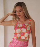 LAWTAN TOP IN ORANGE FLORAL