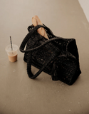 Midnight Raffia Tote