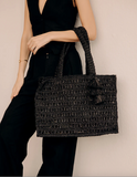 Midnight Raffia Tote