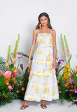 LOUANE LONG DRESS LEAF GOLD FOIL