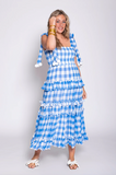 BERENICE LONG DRESS GINGHAM BLUE